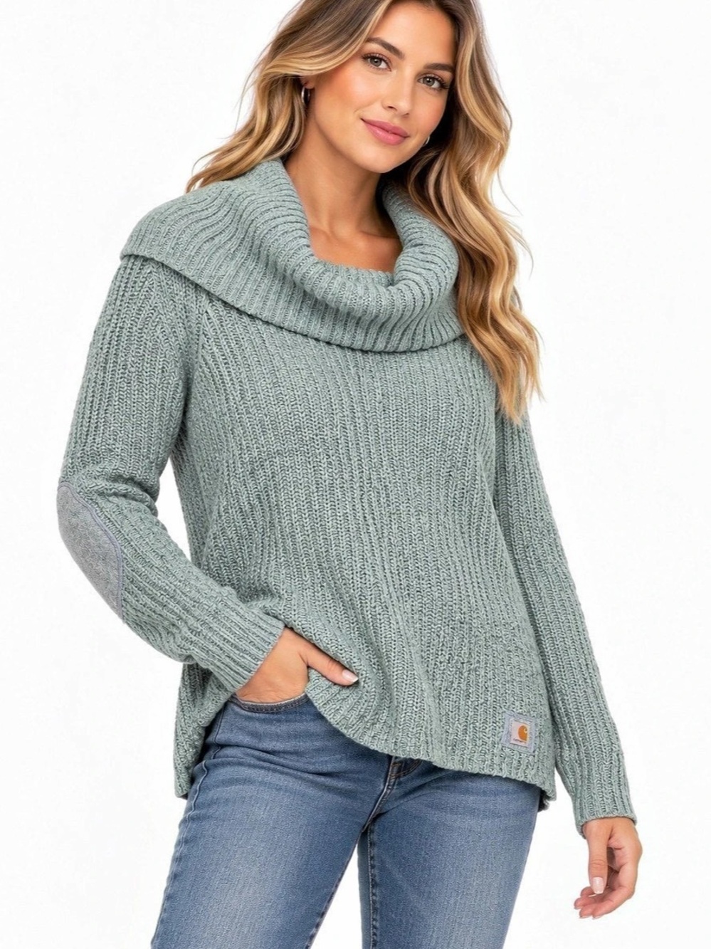 Carhartt Newberry Cowl Hoodie Cowl Neck Sweater in Green Size Medium